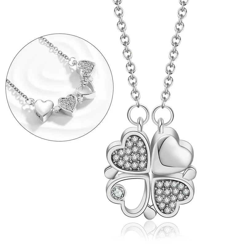 Clover heart Neckalce