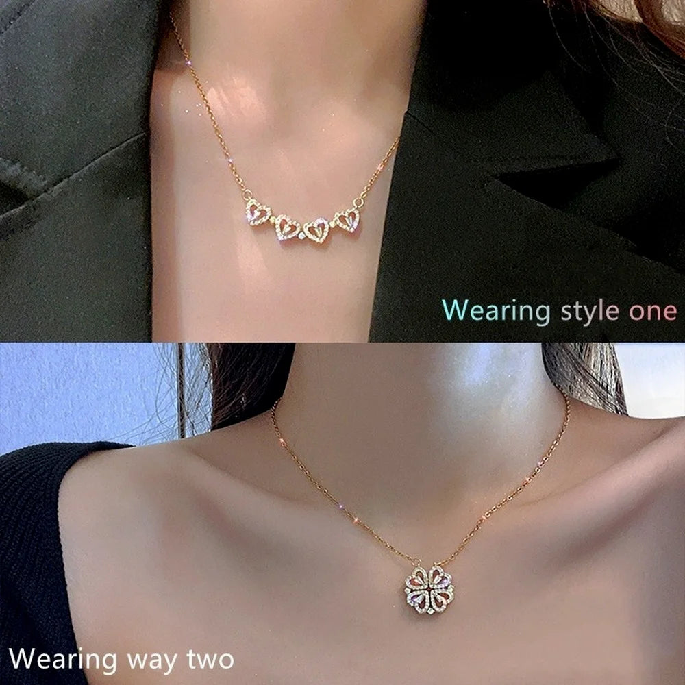 Clover heart Neckalce
