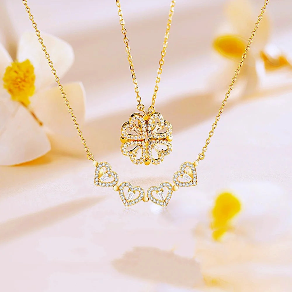 Clover heart Neckalce