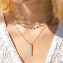 Vertical Customizable Engraved Necklace