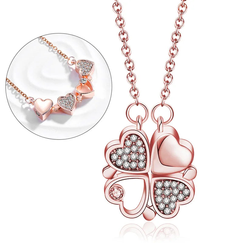 Clover heart Neckalce