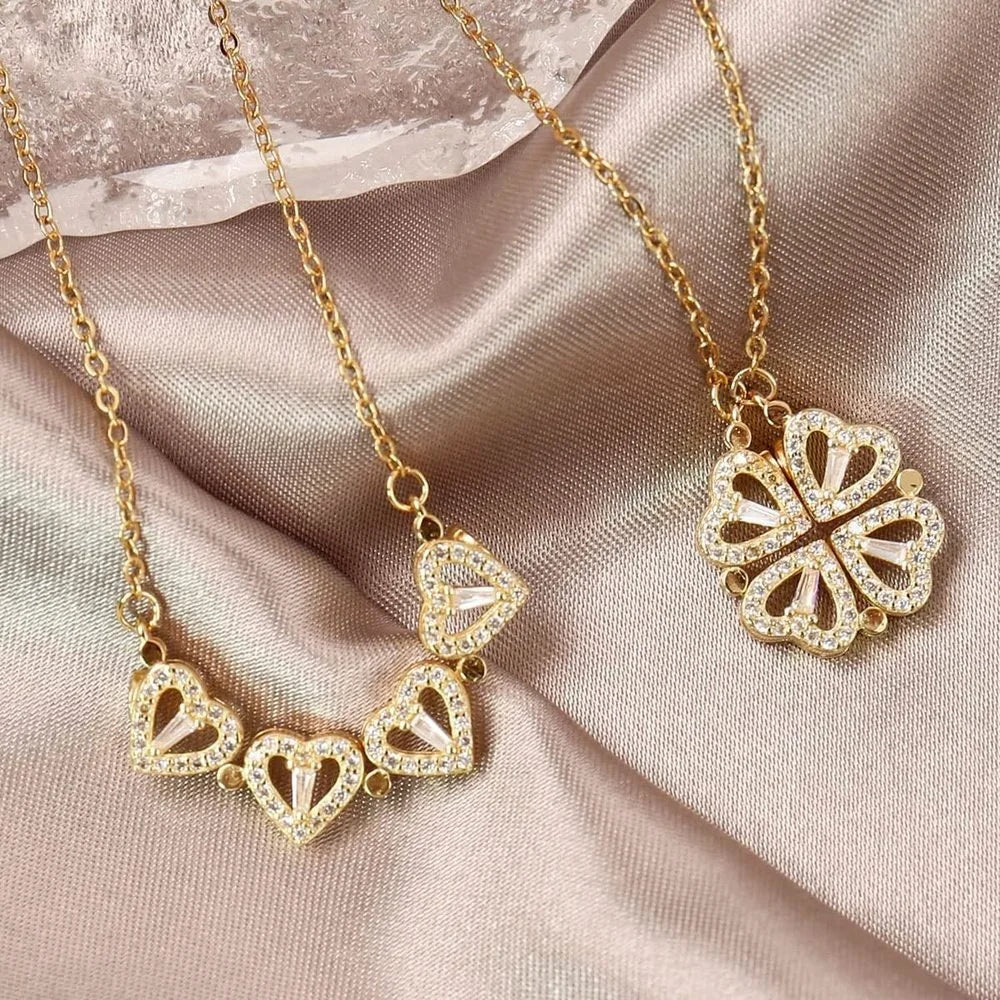 Clover heart Neckalce
